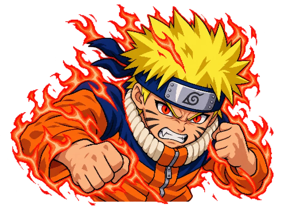 Naruto with the Nine-Tails' chakra